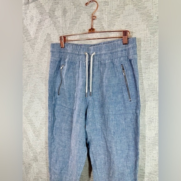 Athleta blue Cabo Linen joggers size 4 - Picture 3 of 7